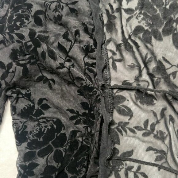 Vintage French Style Mesh Cardigan - Sexy See-Through Lace Shirt - Picture 3 of 4